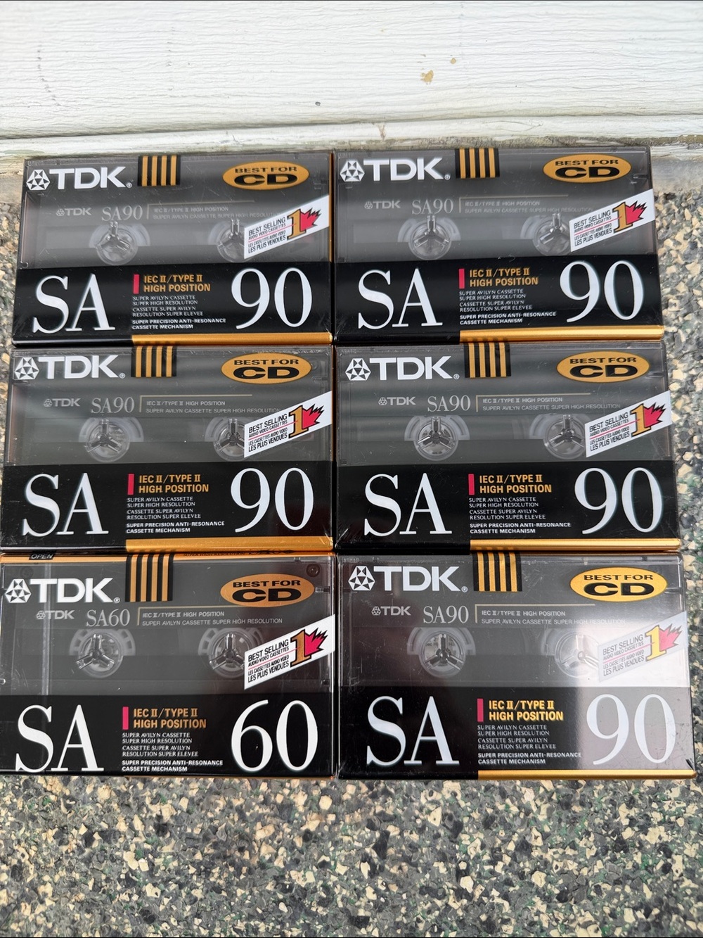 TDK SA 90 and SA 60 Audio Cassette Tapes - Type II High Position Sealed New